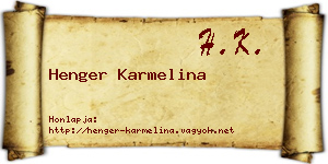 Henger Karmelina névjegykártya